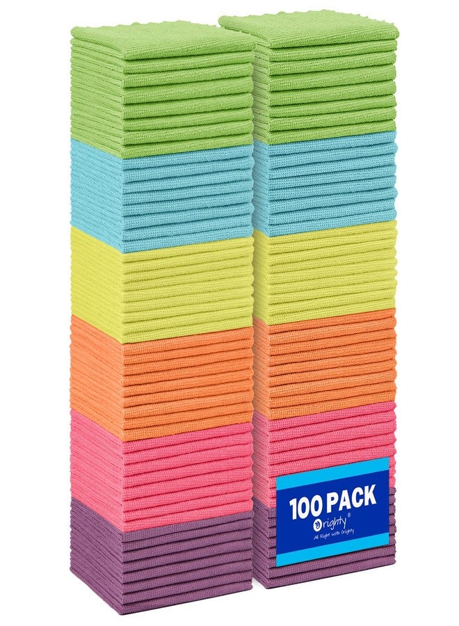 Orighty Microfiber Cleaning Cloth, 100 Pack Highly Absorbent Cleaning Supplies, Lint Free Kitchen Towels Cleaning Rags, Microfiber Towels for Cars, House, Window, 12x11 inch - Image 1